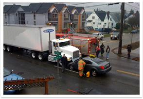 Car vs Truck Crash On Road